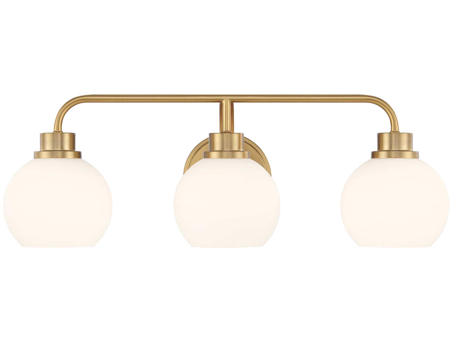 Savoy House Meridian 3-Light Natural Brass Vanity Light