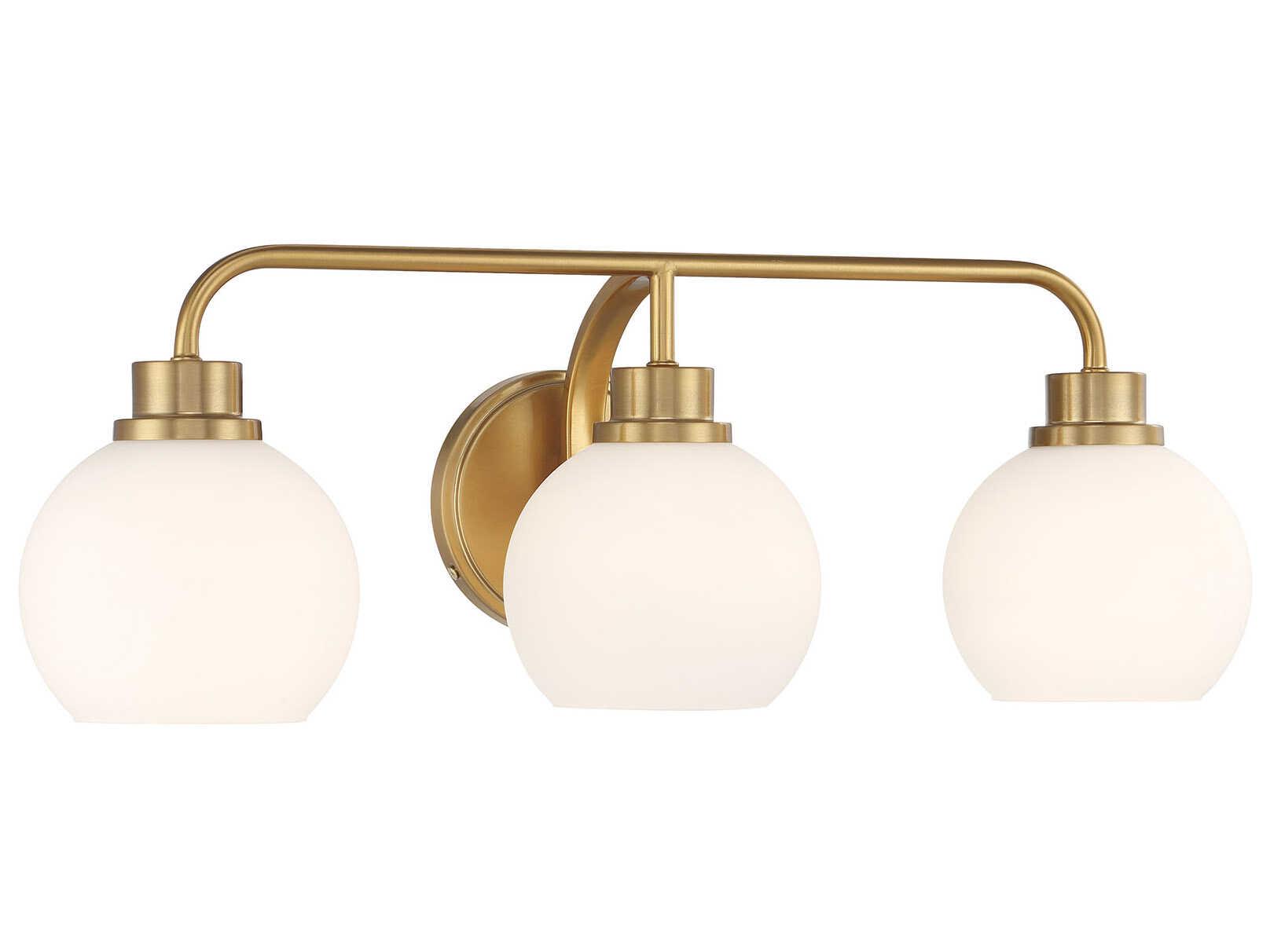 Savoy House Meridian 3-Light Natural Brass Vanity Light