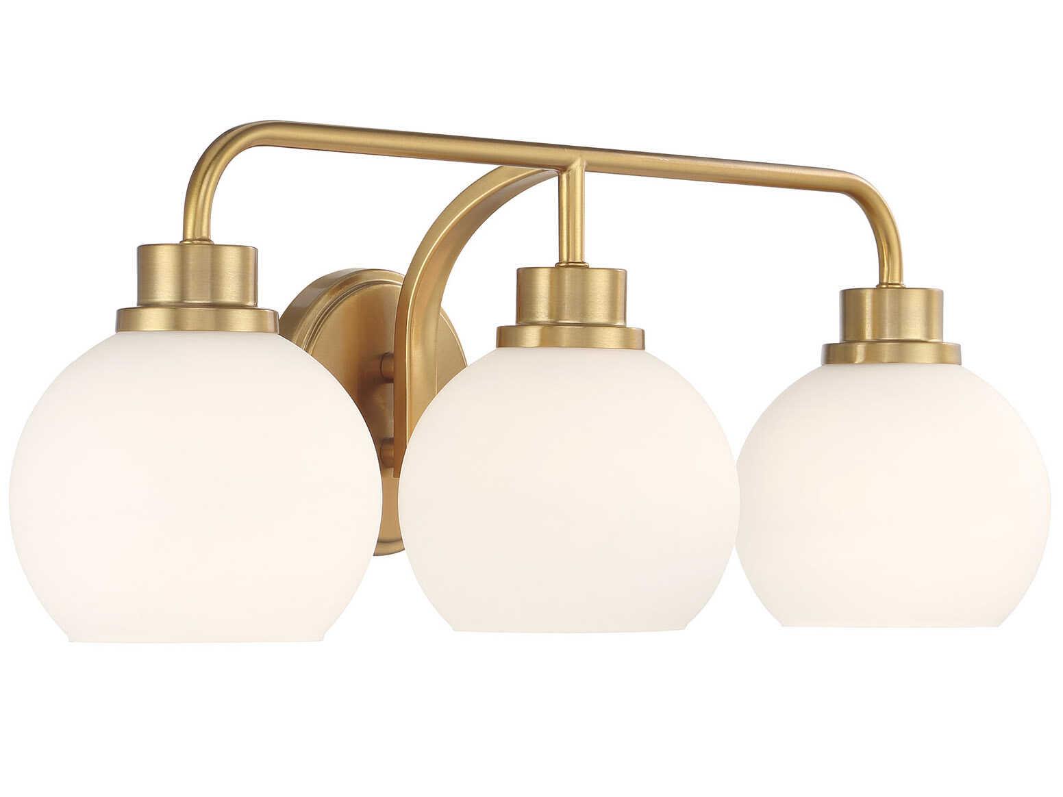 Savoy House Meridian 3-Light Natural Brass Vanity Light