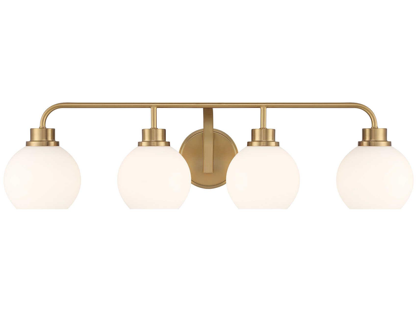 Savoy House Meridian 4-Light Natural Brass Vanity Light