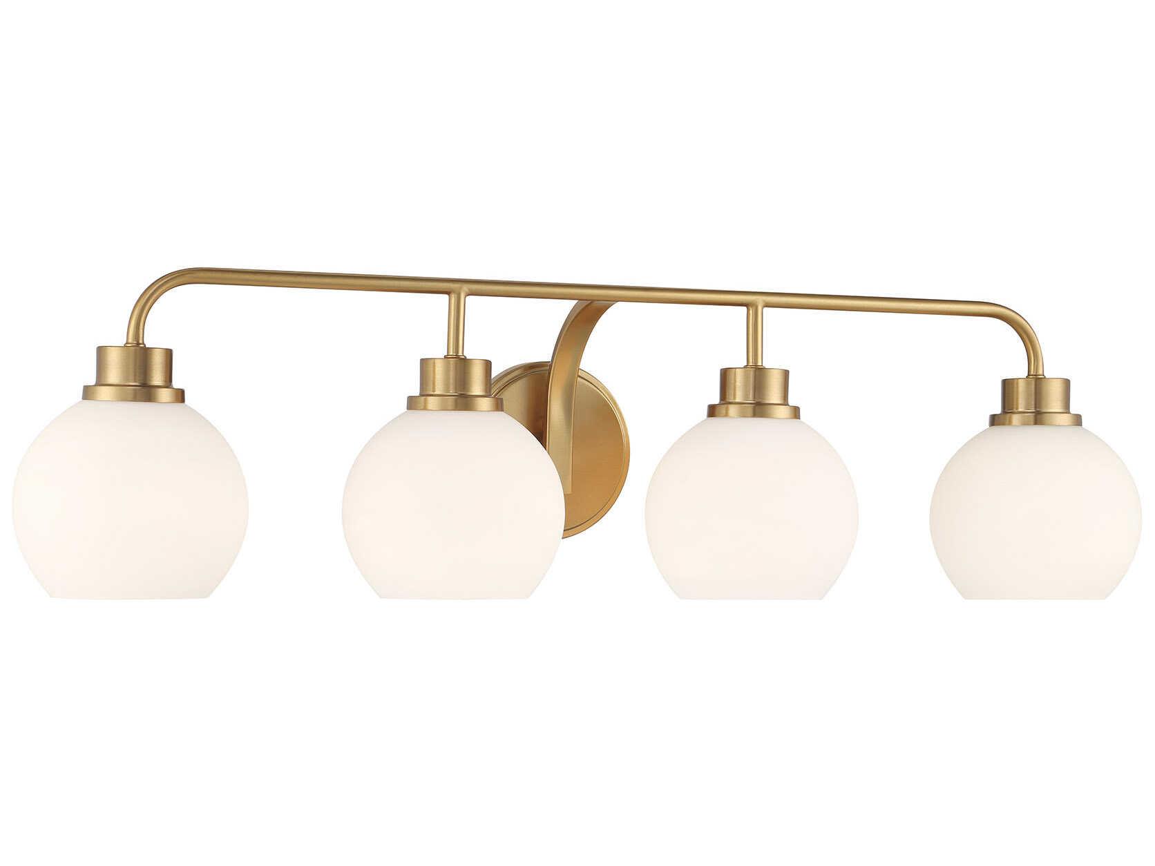 Savoy House Meridian 4-Light Natural Brass Vanity Light
