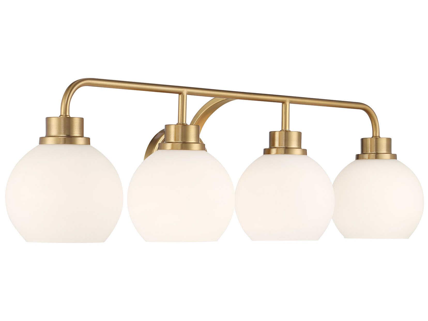 Savoy House Meridian 4-Light Natural Brass Vanity Light