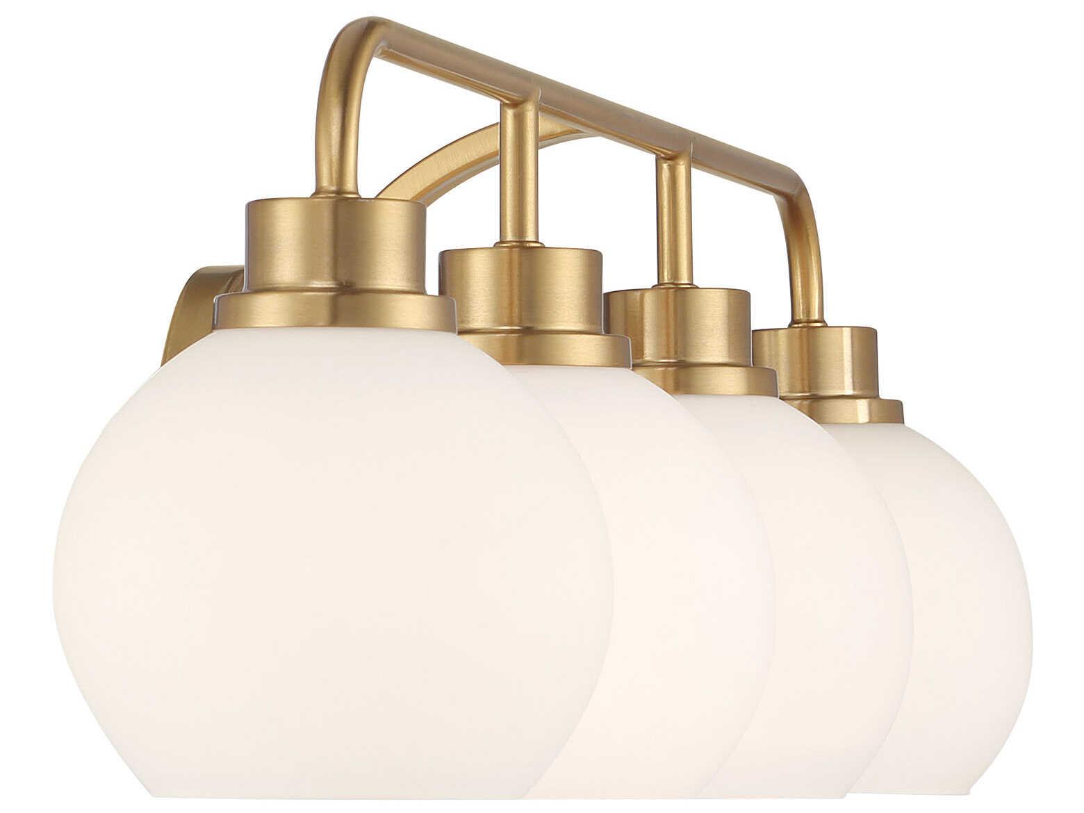 Savoy House Meridian 4-Light Natural Brass Vanity Light