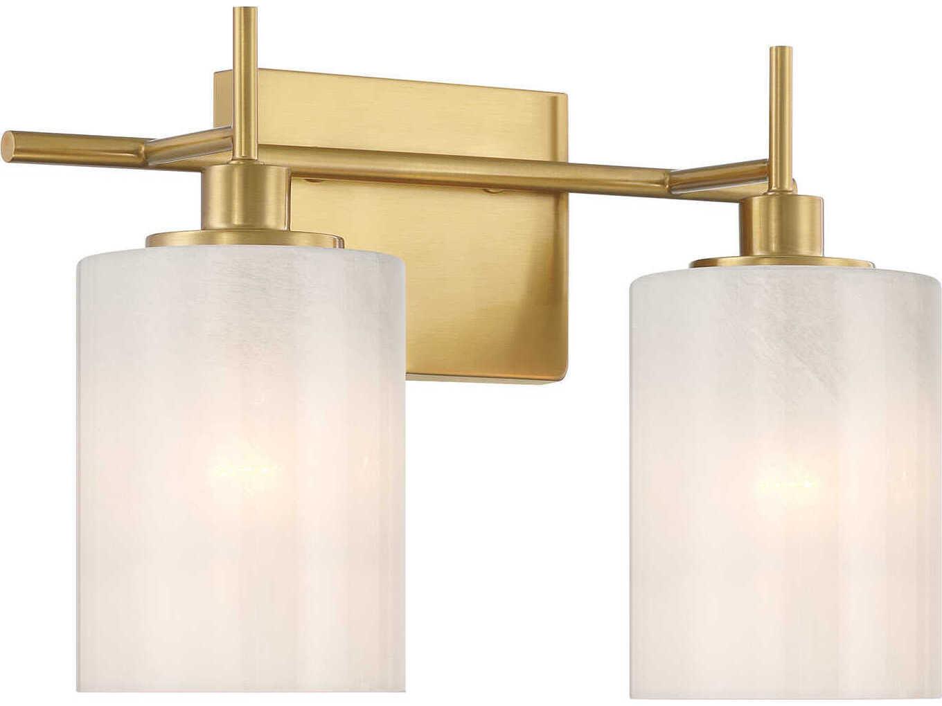 Savoy House Meridian 2-Light Natural Brass Vanity Light