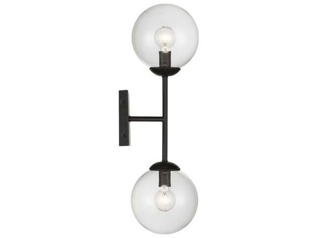 Savoy House Meridian 2-Light Black Glass Wall Sconce