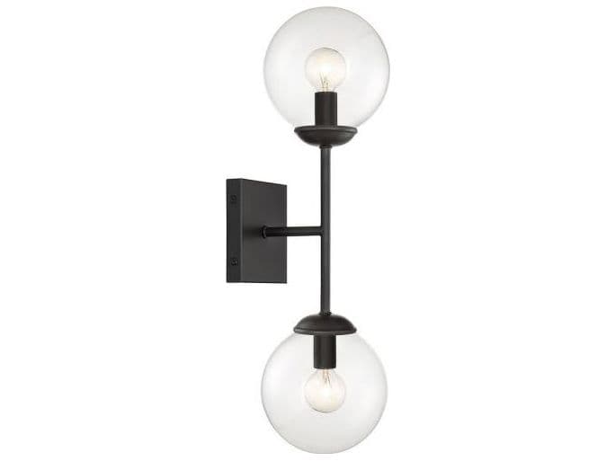 Savoy House Meridian 2-Light Black Glass Wall Sconce