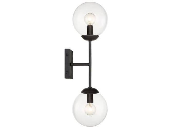 Savoy House Meridian 2-Light Black Glass Wall Sconce