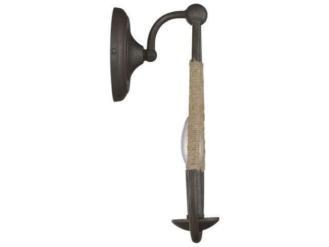 Savoy House Meridian 1-Light Rusty Nail Rope Black Wall Sconce