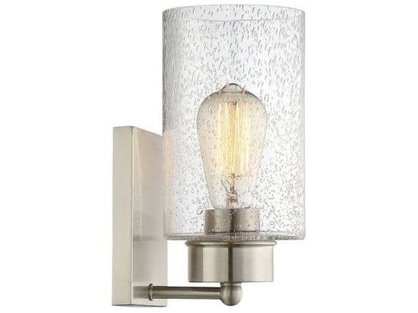 Savoy House Meridian 1-Light Brushed Nickel Glass Wall Sconce