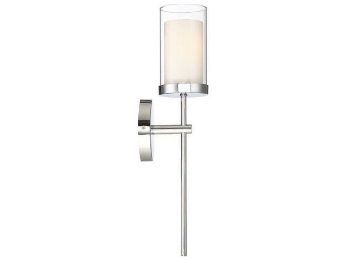 Savoy House Meridian 1-Light Chrome Glass Wall Sconce