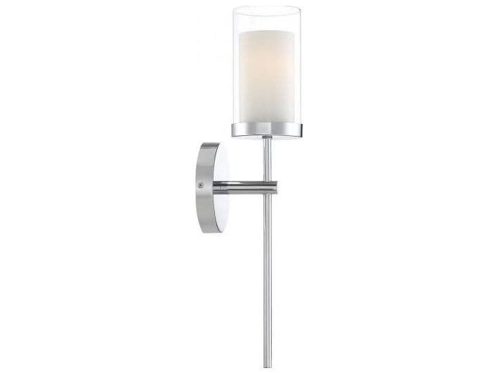 Savoy House Meridian 1-Light Chrome Glass Wall Sconce