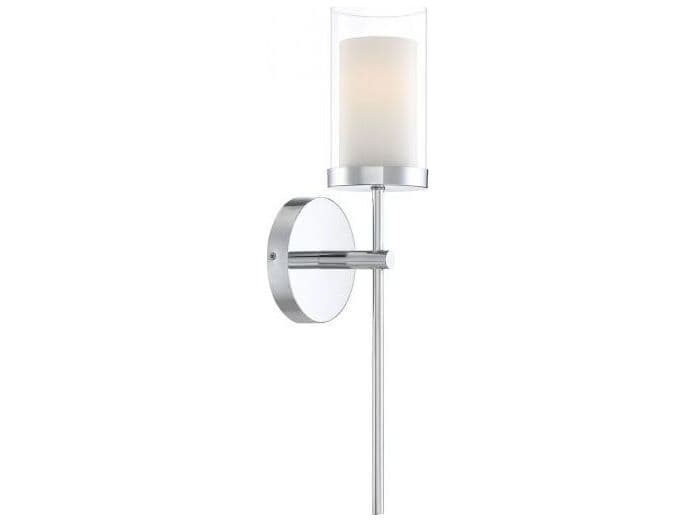 Savoy House Meridian 1-Light Chrome Glass Wall Sconce