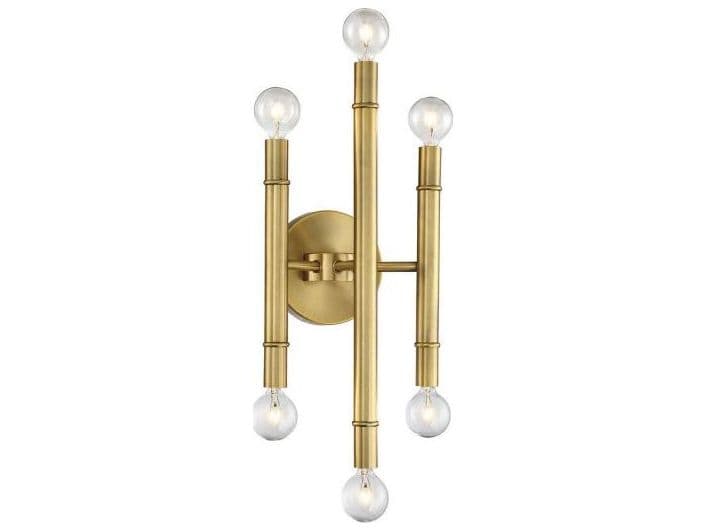 Savoy House Meridian 6-Light Natural Brass Wall Sconce