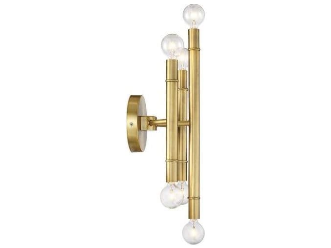 Savoy House Meridian 6-Light Natural Brass Wall Sconce