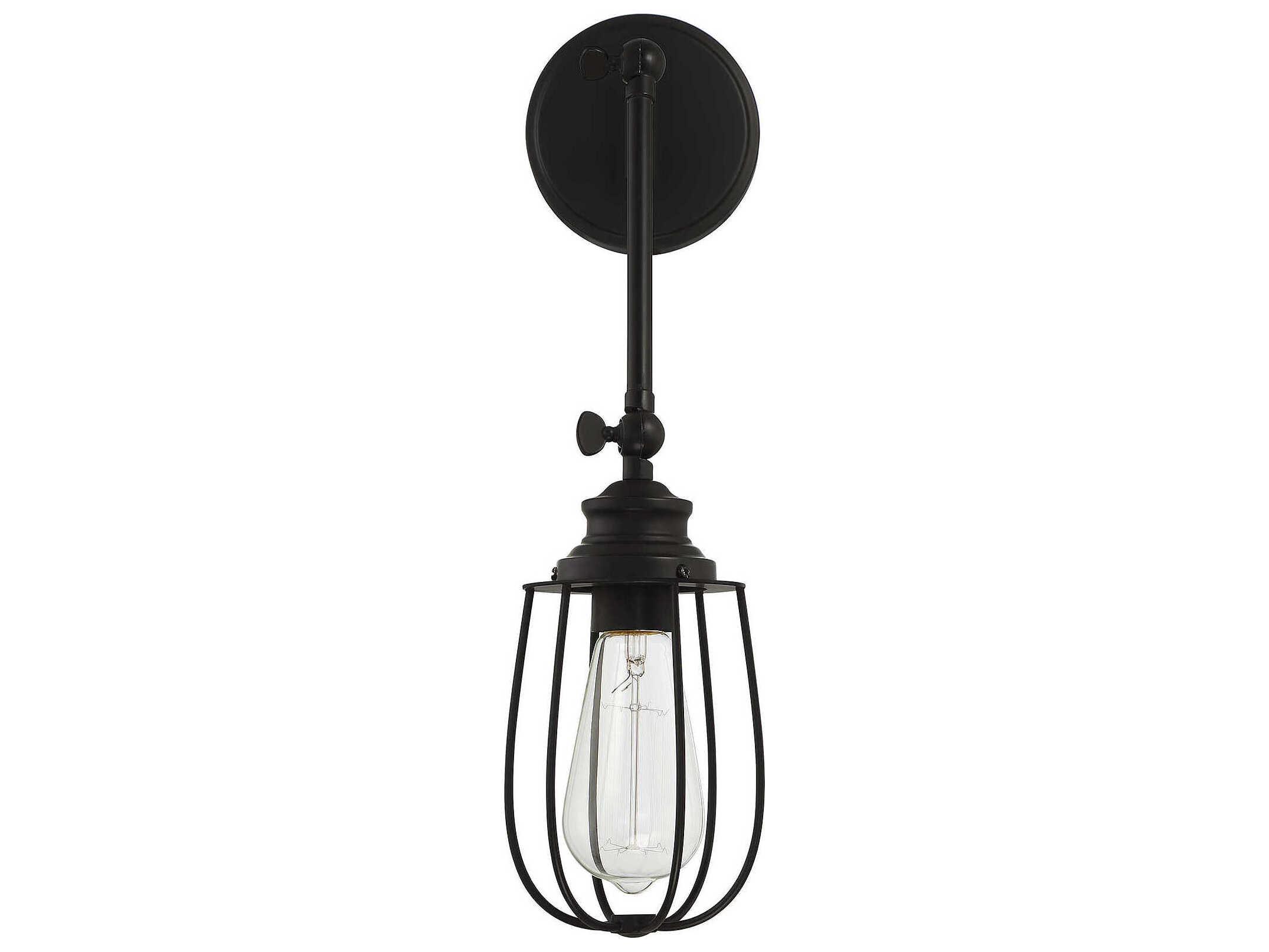Savoy House Meridian 1-Light Matte Black Wall Sconce
