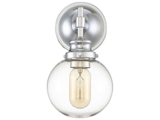Savoy House Meridian 1-Light Chrome Glass Wall Sconce