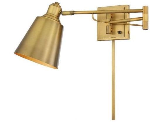 Savoy House Meridian 1-Light Natural Brass Wall Sconce
