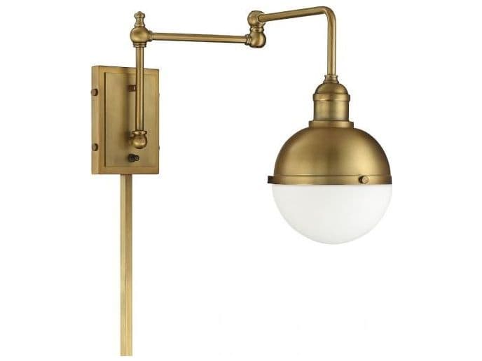 Savoy House Meridian 1-Light Natural Brass Glass Wall Sconce