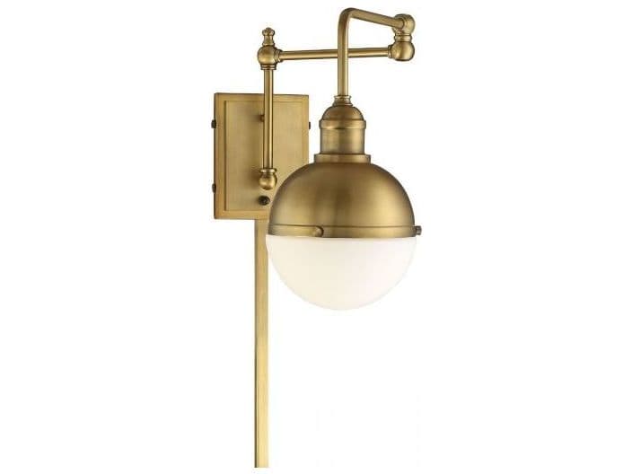 Savoy House Meridian 1-Light Natural Brass Glass Wall Sconce