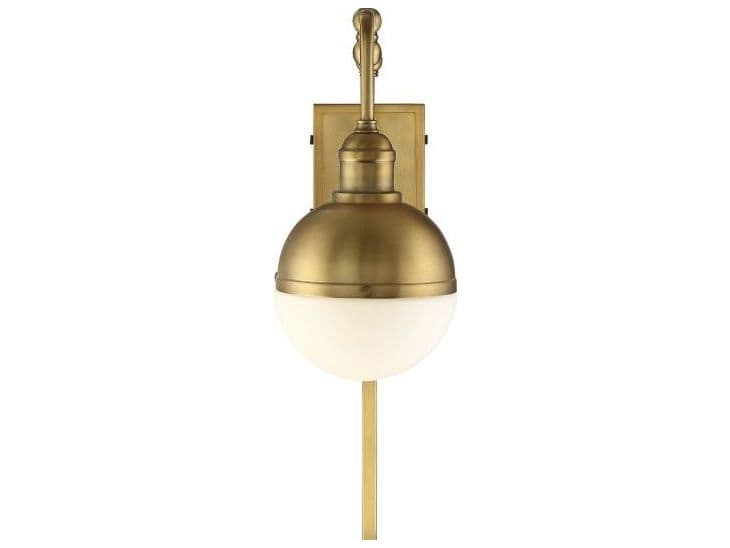 Savoy House Meridian 1-Light Natural Brass Glass Wall Sconce