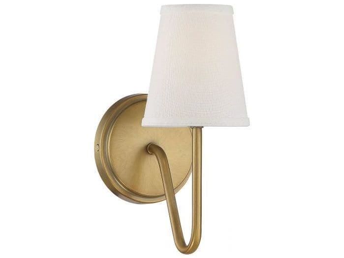 Savoy House Meridian 1-Light Natural Brass Glass Wall Sconce