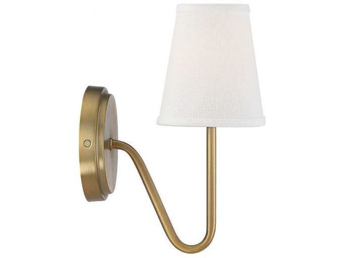 Savoy House Meridian 1-Light Natural Brass Glass Wall Sconce