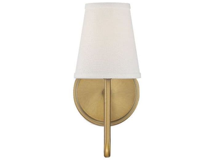 Savoy House Meridian 1-Light Natural Brass Glass Wall Sconce