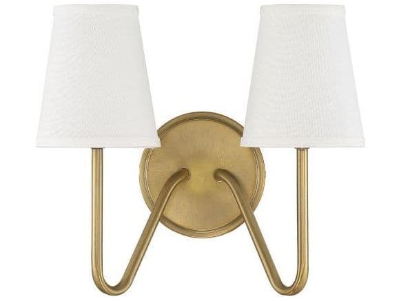 Savoy House Meridian 2-Light Natural Brass Vanity Light