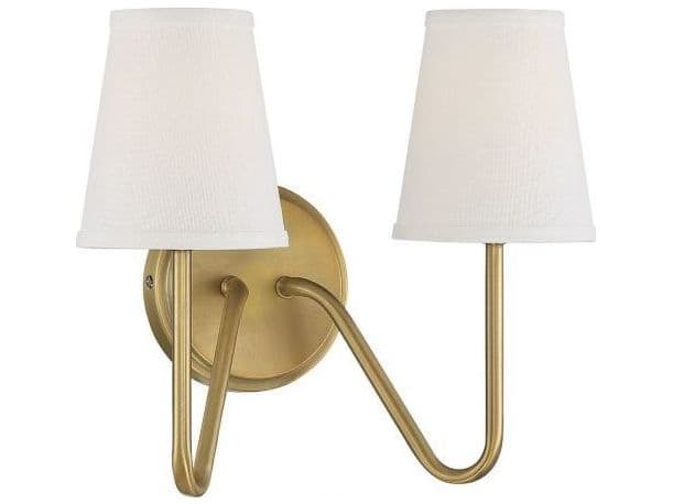 Savoy House Meridian 2-Light Natural Brass Vanity Light