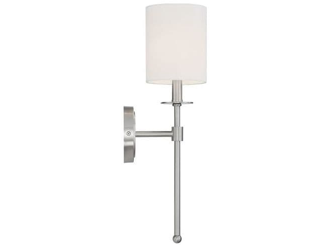 Savoy House Meridian 1-Light Brushed Nickel Glass Wall Sconce