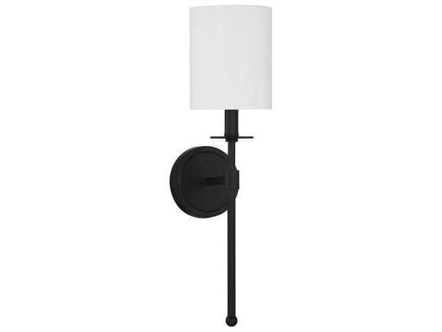 Savoy House Meridian 1-Light Matte Black Glass Wall Sconce