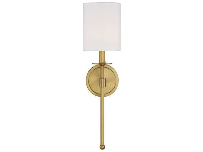 Savoy House Meridian 1-Light Natural Brass Glass Wall Sconce