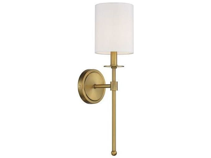 Savoy House Meridian 1-Light Natural Brass Glass Wall Sconce