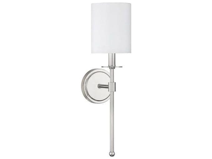 Savoy House Meridian 1-Light Polished Nickel Glass Wall Sconce