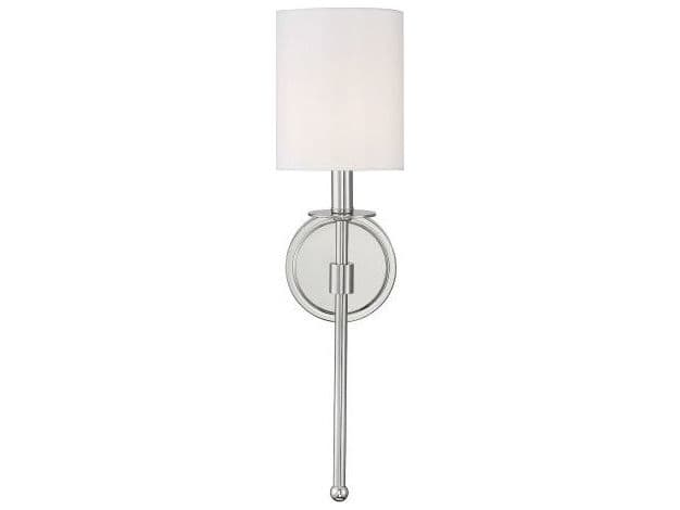 Savoy House Meridian 1-Light Polished Nickel Glass Wall Sconce
