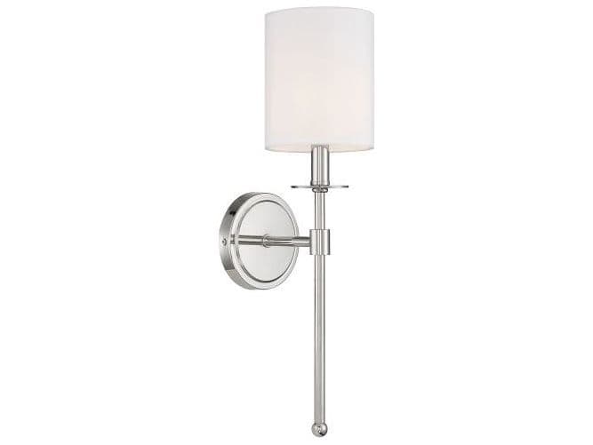 Savoy House Meridian 1-Light Polished Nickel Glass Wall Sconce