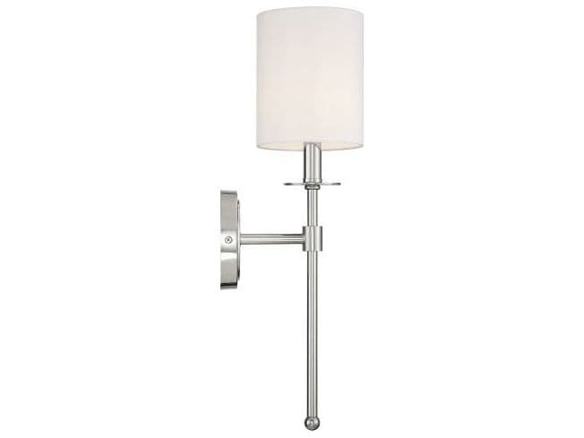 Savoy House Meridian 1-Light Polished Nickel Glass Wall Sconce