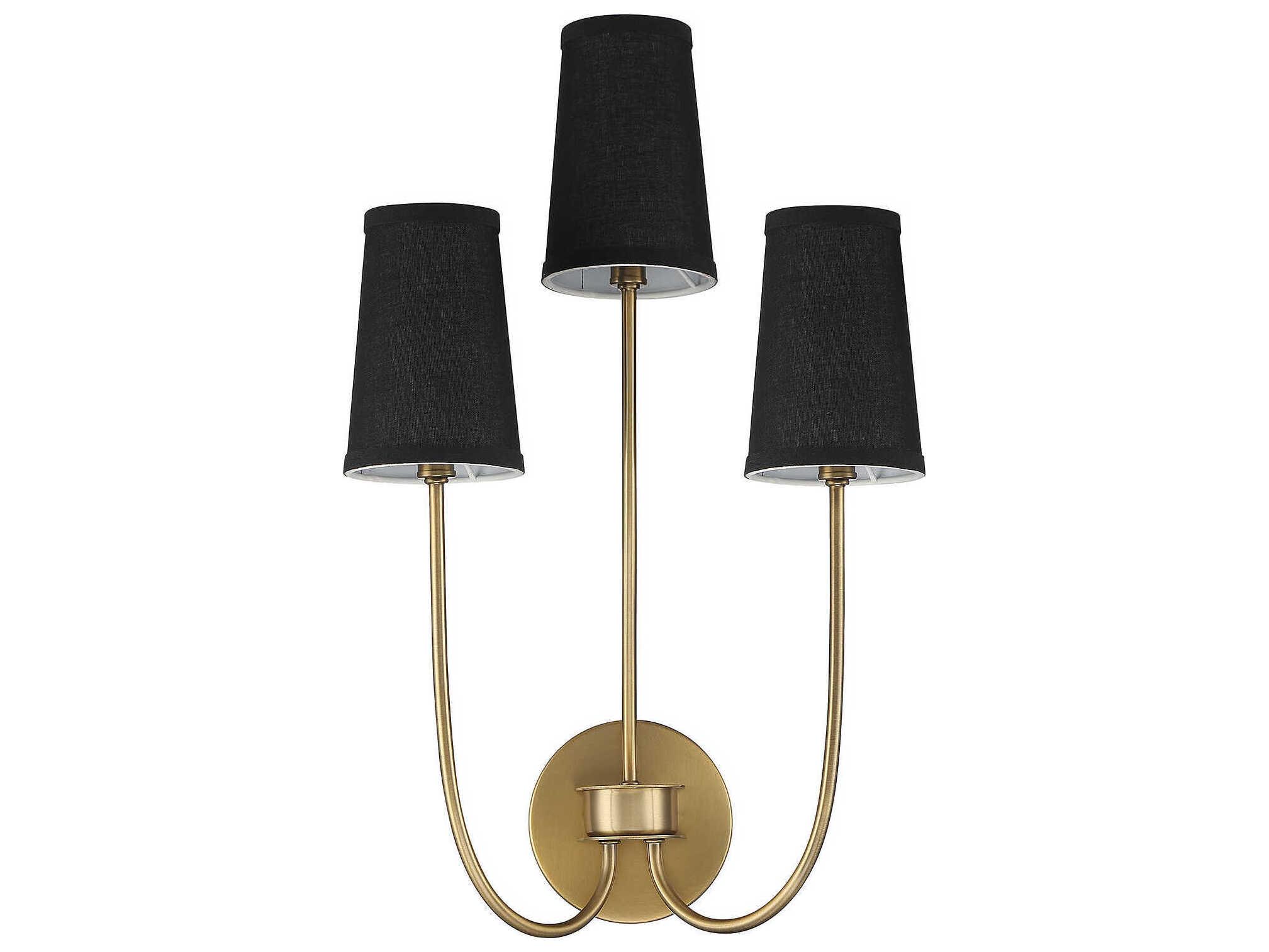 Savoy House Meridian 3-Light Natural Brass Wall Sconce
