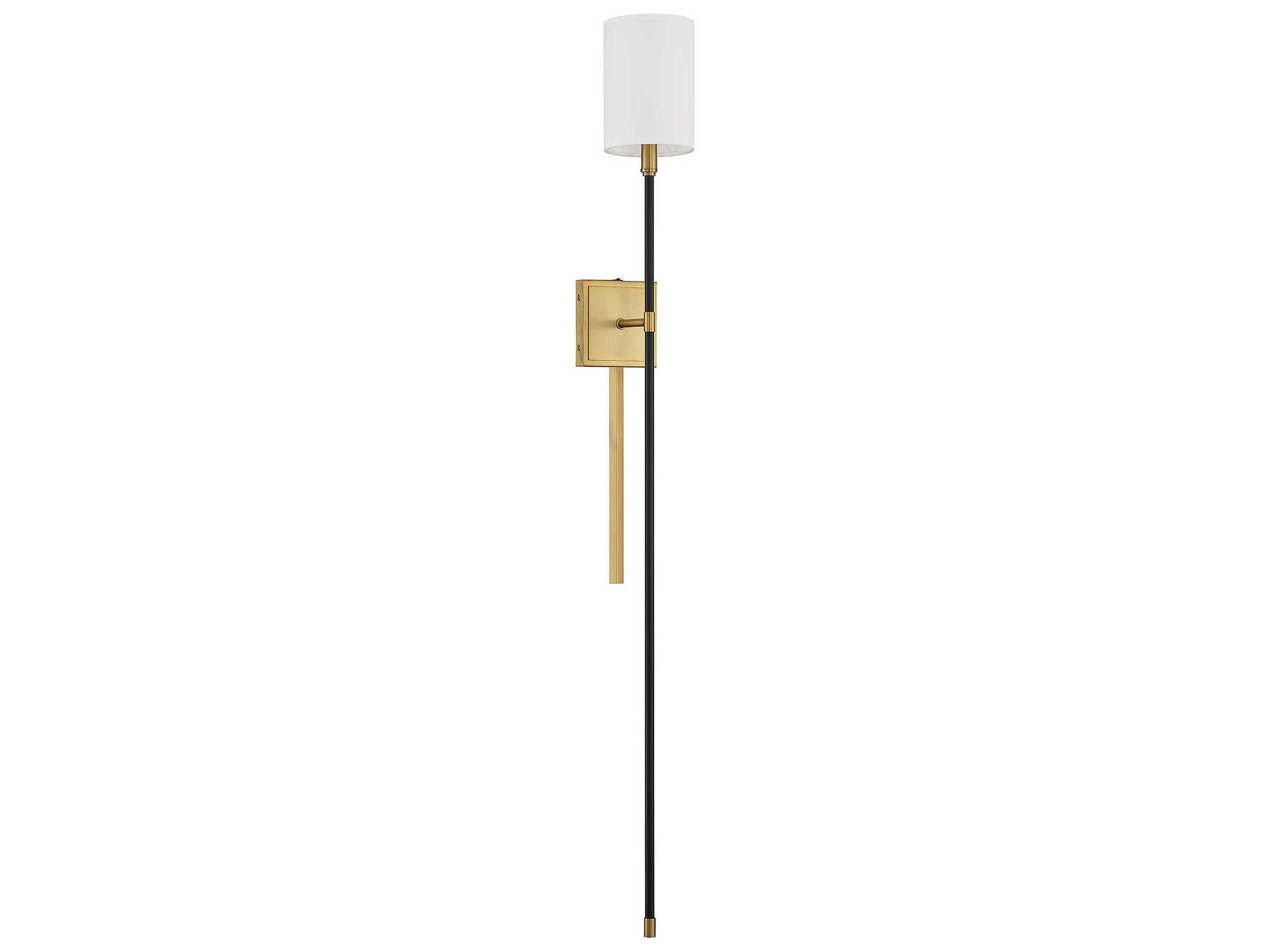 Savoy House Meridian 1-Light Black Natural Brass Wall Sconce