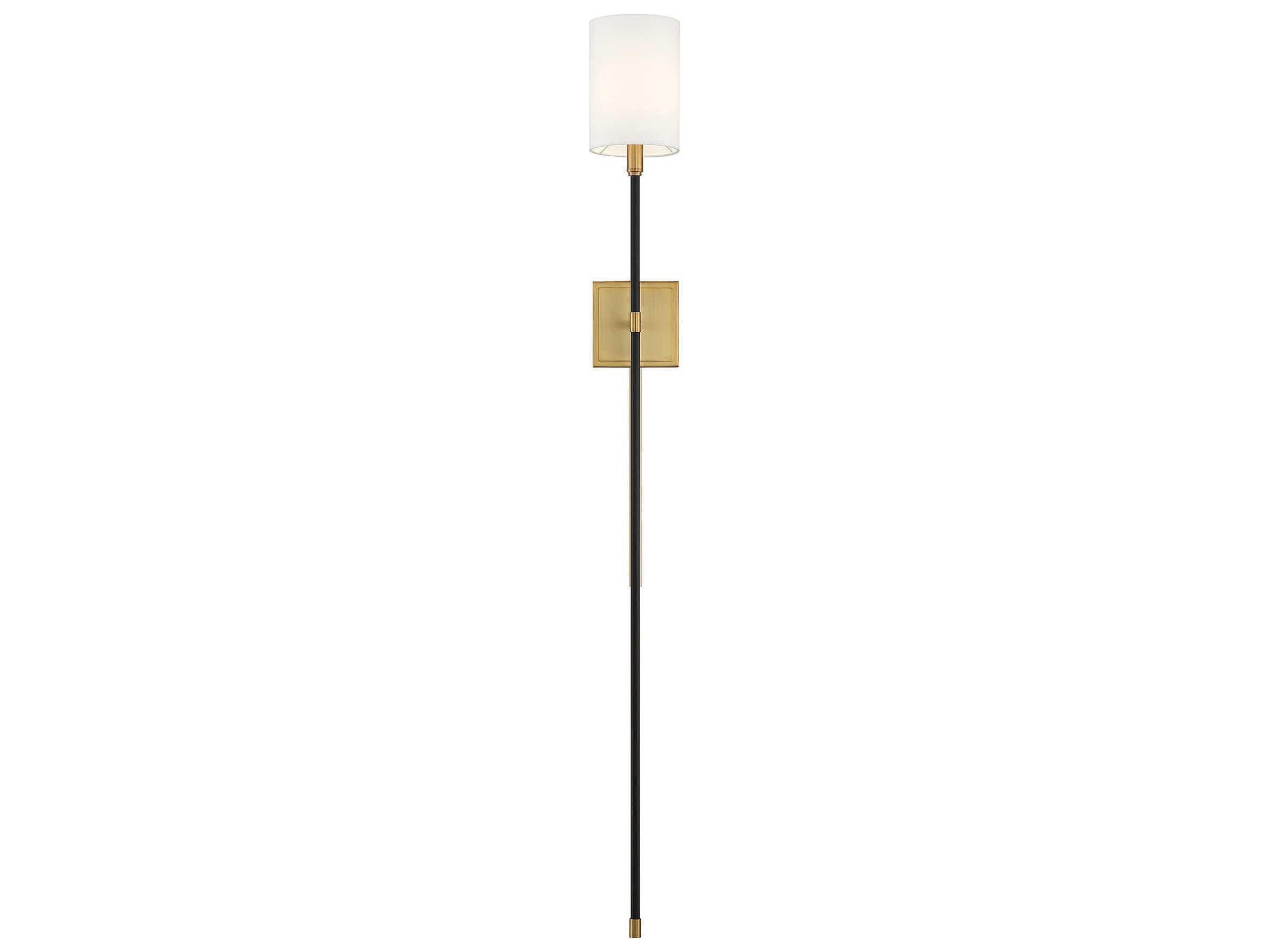Savoy House Meridian 1-Light Black Natural Brass Wall Sconce