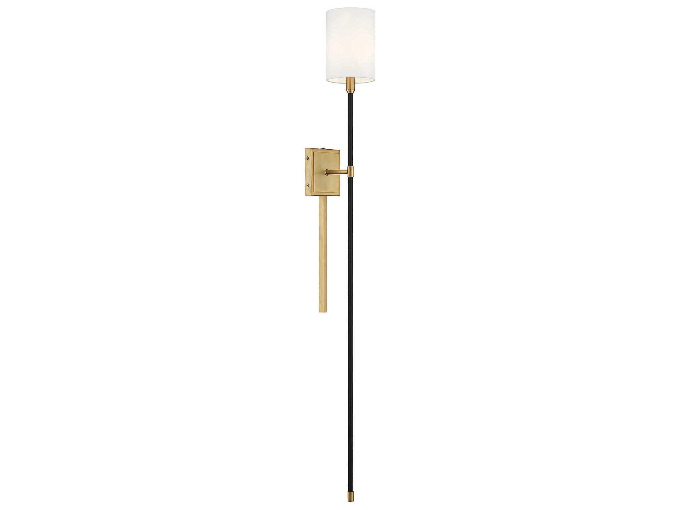 Savoy House Meridian 1-Light Black Natural Brass Wall Sconce