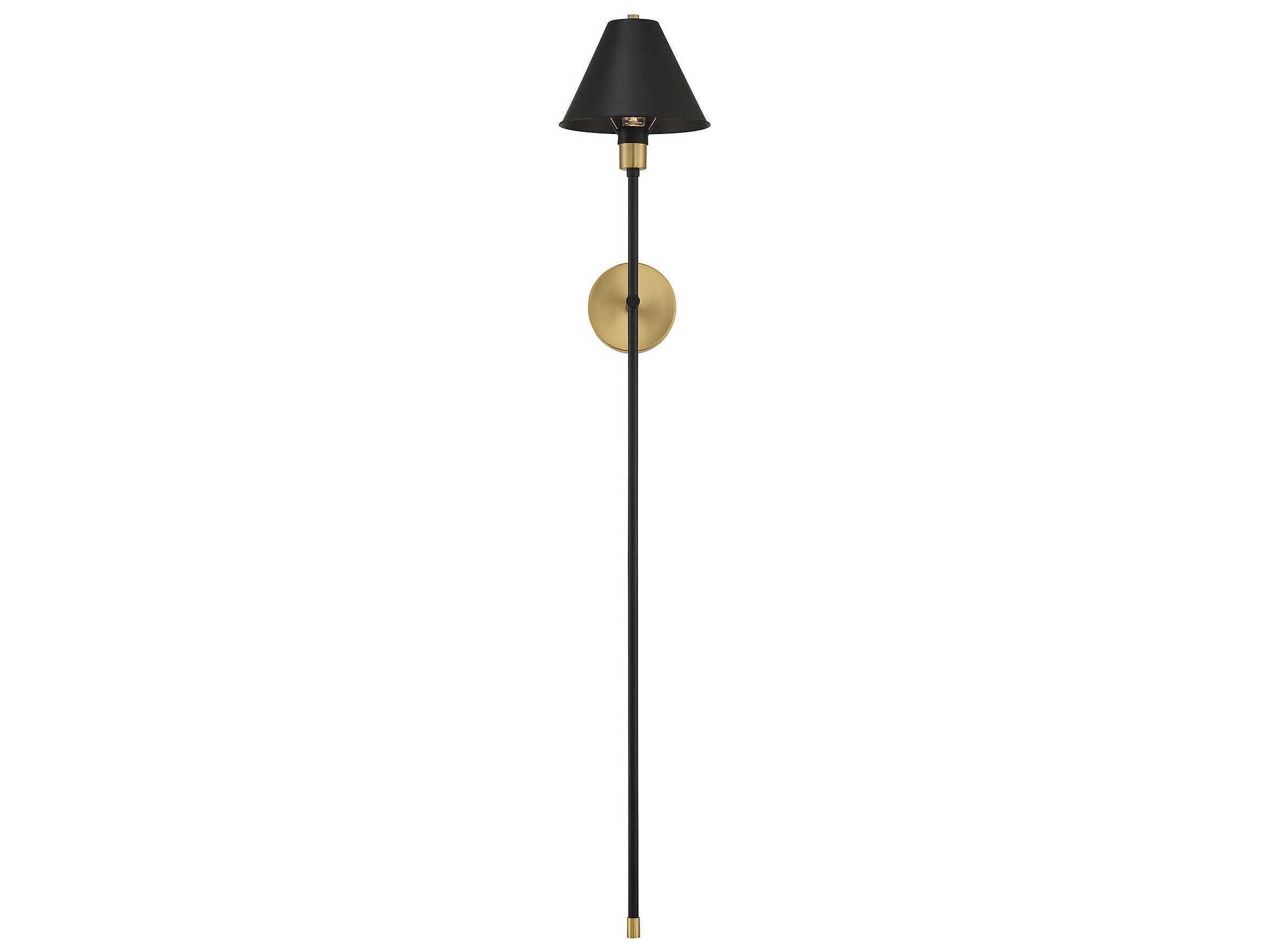 Savoy House Meridian 1-Light Black Natural Brass Wall Sconce