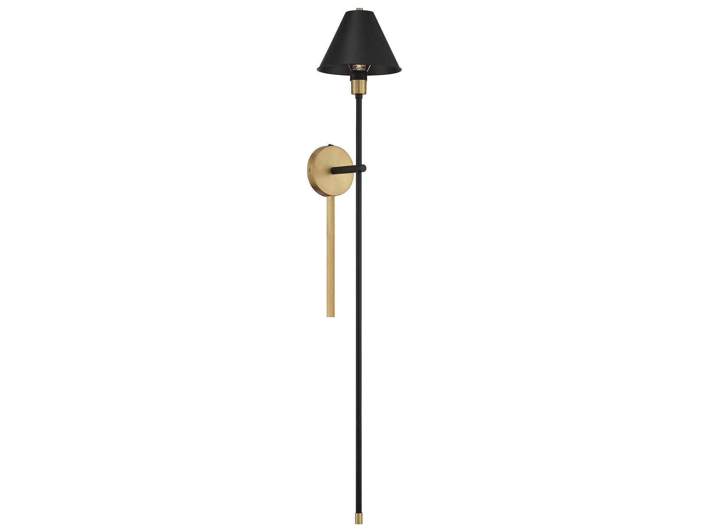 Savoy House Meridian 1-Light Black Natural Brass Wall Sconce