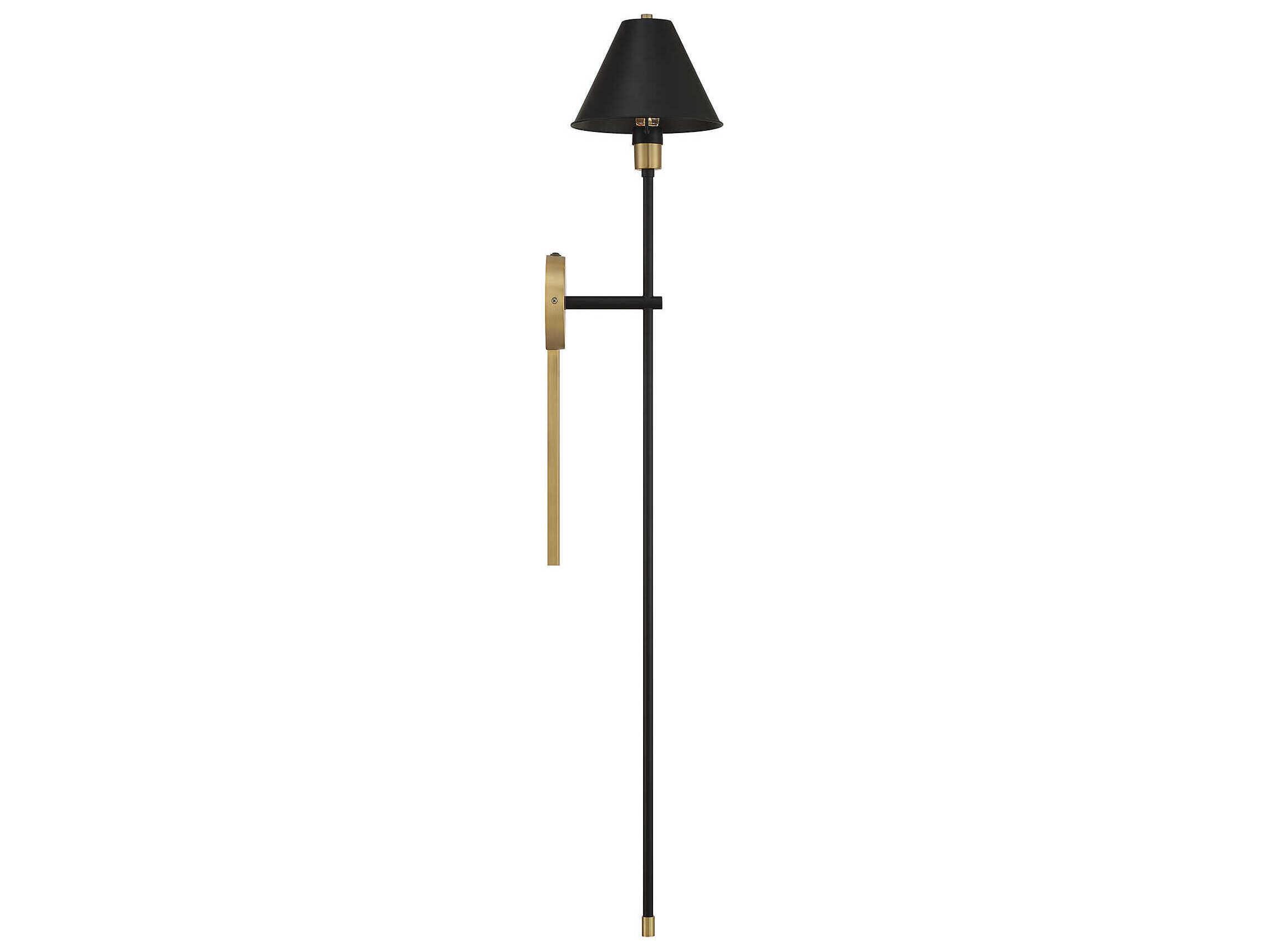 Savoy House Meridian 1-Light Black Natural Brass Wall Sconce
