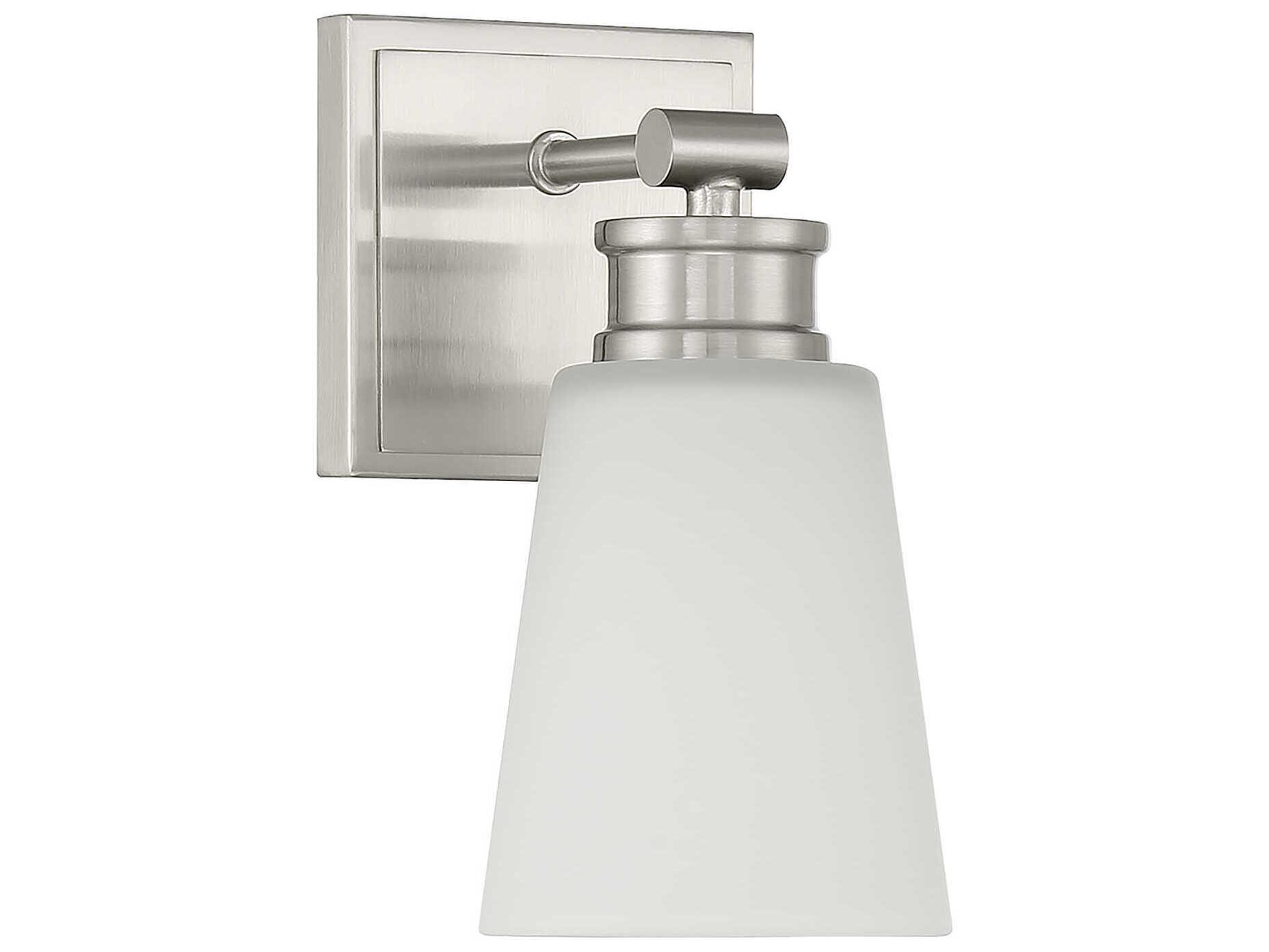Savoy House Meridian 1-Light Brushed Nickel Glass Wall Sconce
