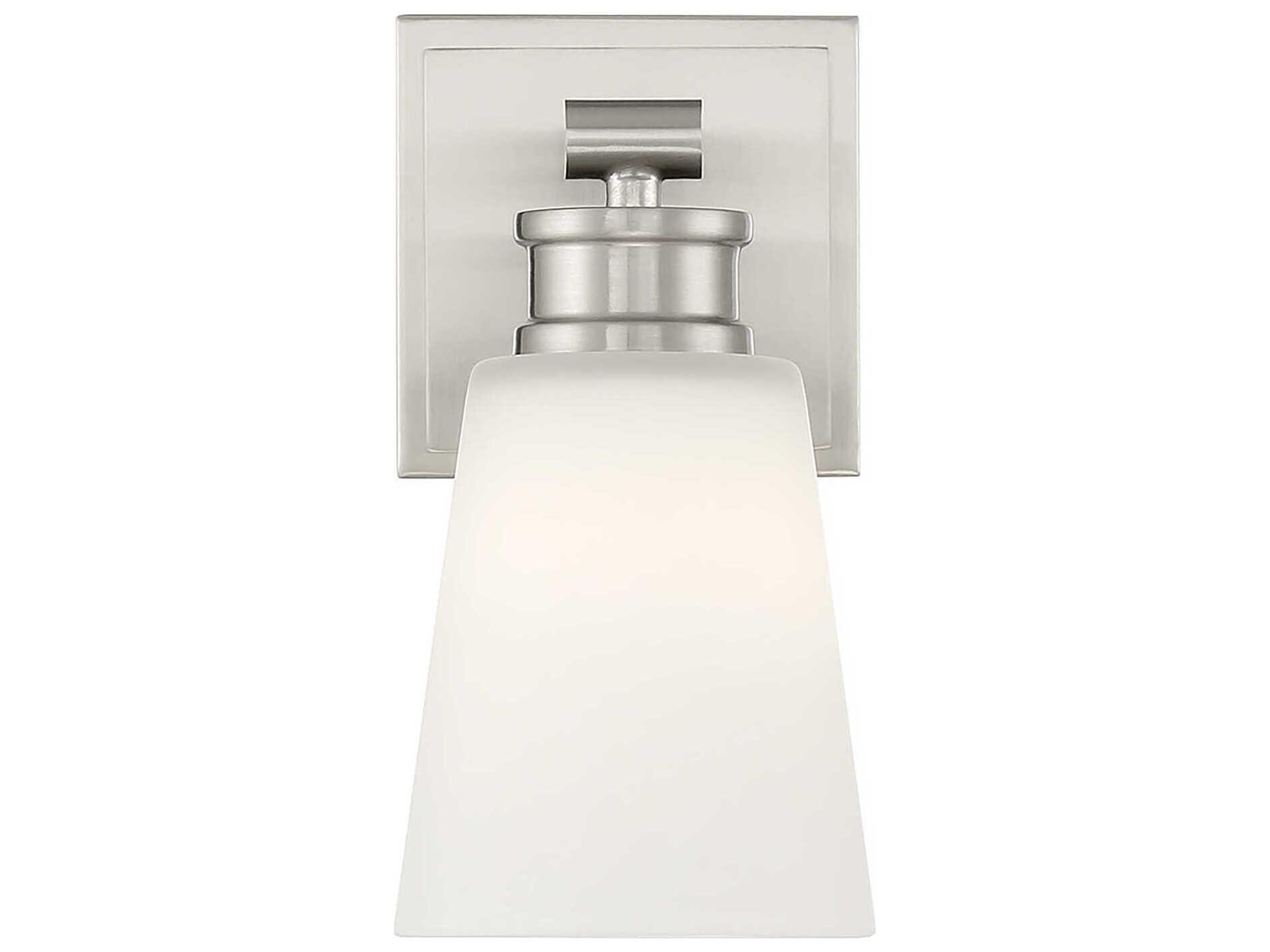 Savoy House Meridian 1-Light Brushed Nickel Glass Wall Sconce