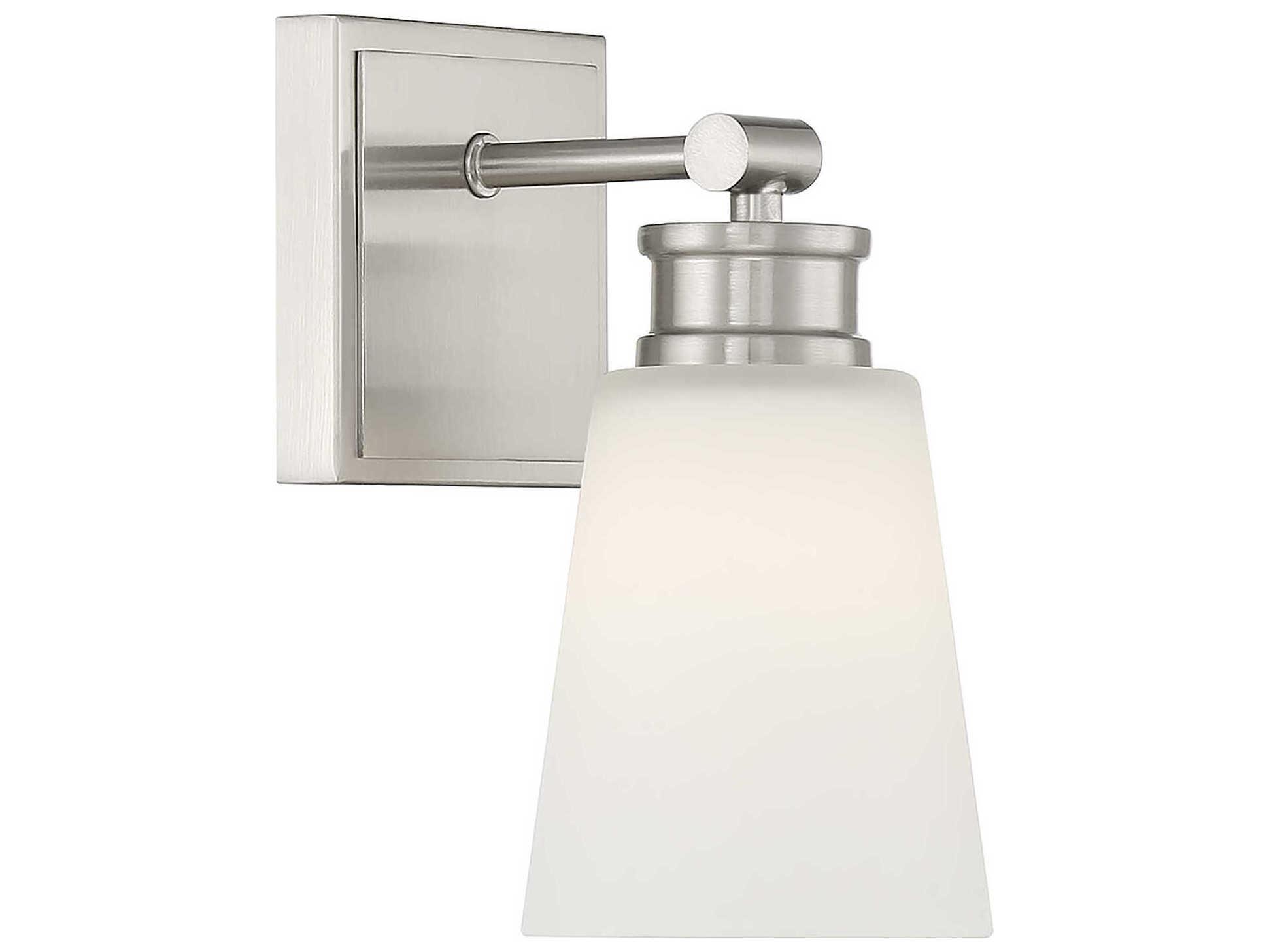 Savoy House Meridian 1-Light Brushed Nickel Glass Wall Sconce