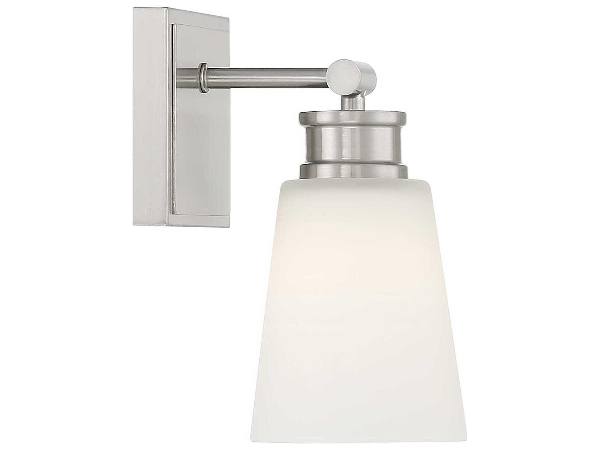 Savoy House Meridian 1-Light Brushed Nickel Glass Wall Sconce