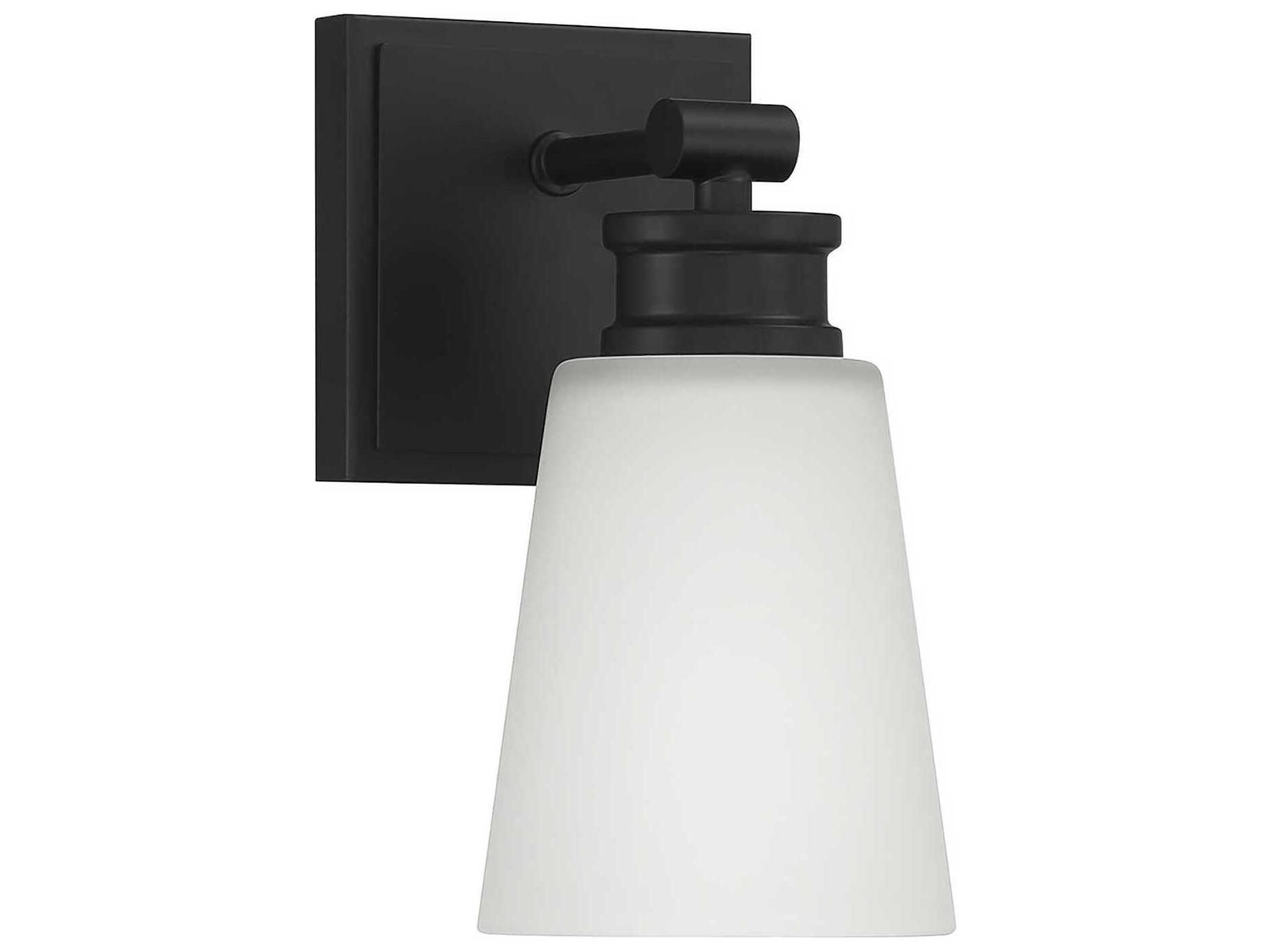 Savoy House Meridian 1-Light Matte Black Glass Wall Sconce