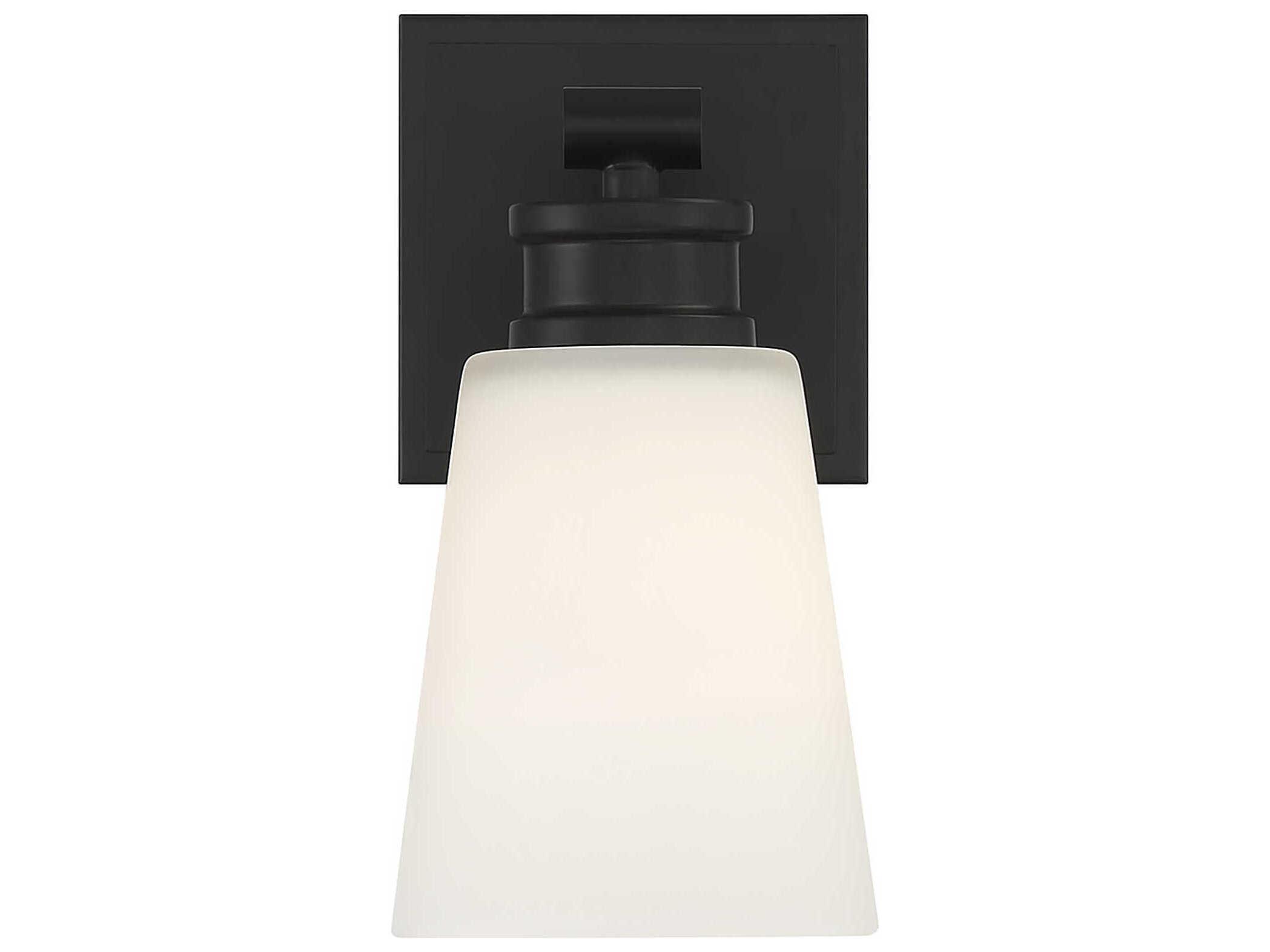 Savoy House Meridian 1-Light Matte Black Glass Wall Sconce